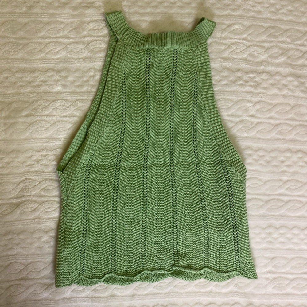 Green crochet halter top small